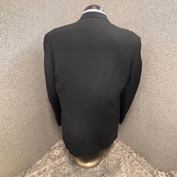Lord & Taylor Black Double Breasted Blazer 44L Formal Goth VTG Union  Jacket - Picture 4 of 16